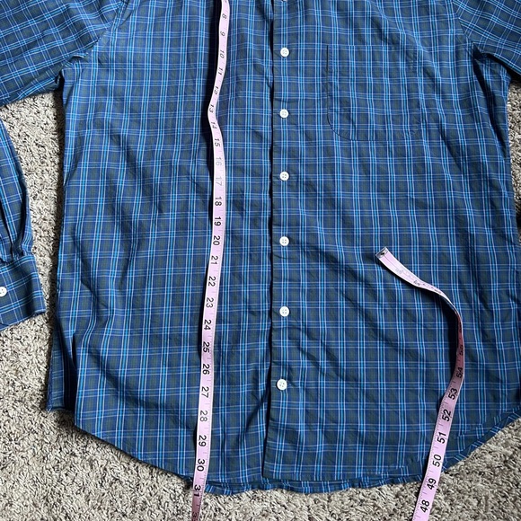 Peter Millar Button Down Shirt Large No Flaws Plaid Blue - Picture 5 of 5